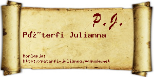 Péterfi Julianna névjegykártya